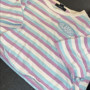 "classic" stripped pastel crop